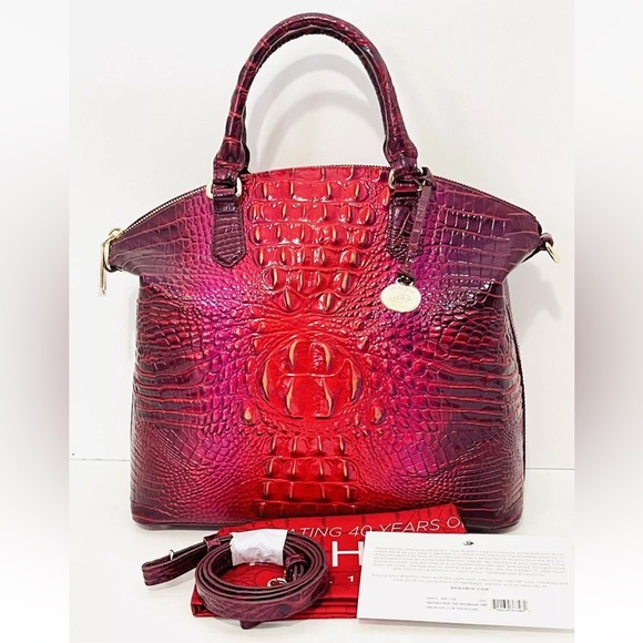Brahmin Large Duxbury Satchel Ruby Ombre Red Dark Berry 40th Anniversary NWT - Picture 2 of 8